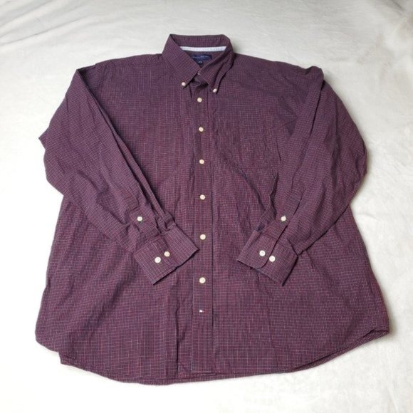 Tommy Hilfiger Button Shirt Mens Size L Large 16.5 34/35 Long Sleeve Multicolor - Picture 1 of 4